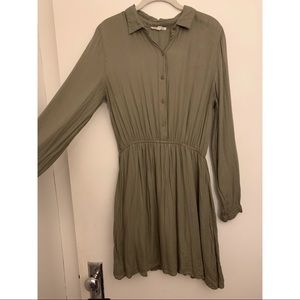 Charlotte Russe button-down olive green dress